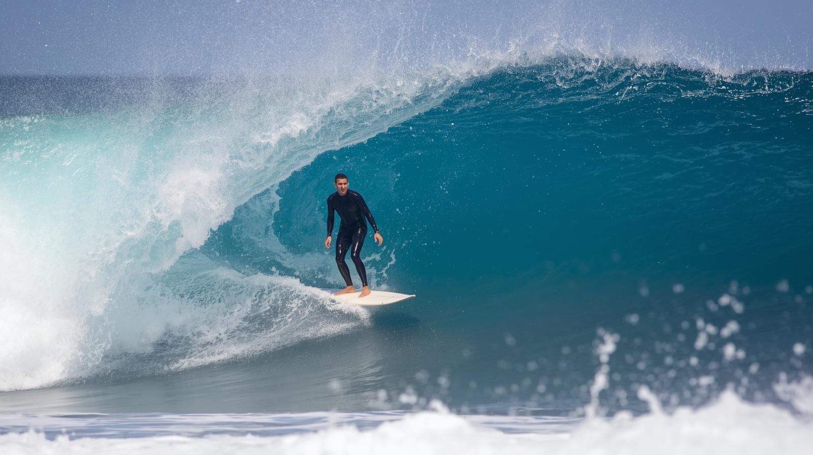 A surfer rides inside the barrel of a turquoise wave in Hawai'i — the active island lifestyle joint preservation is built to protect.
